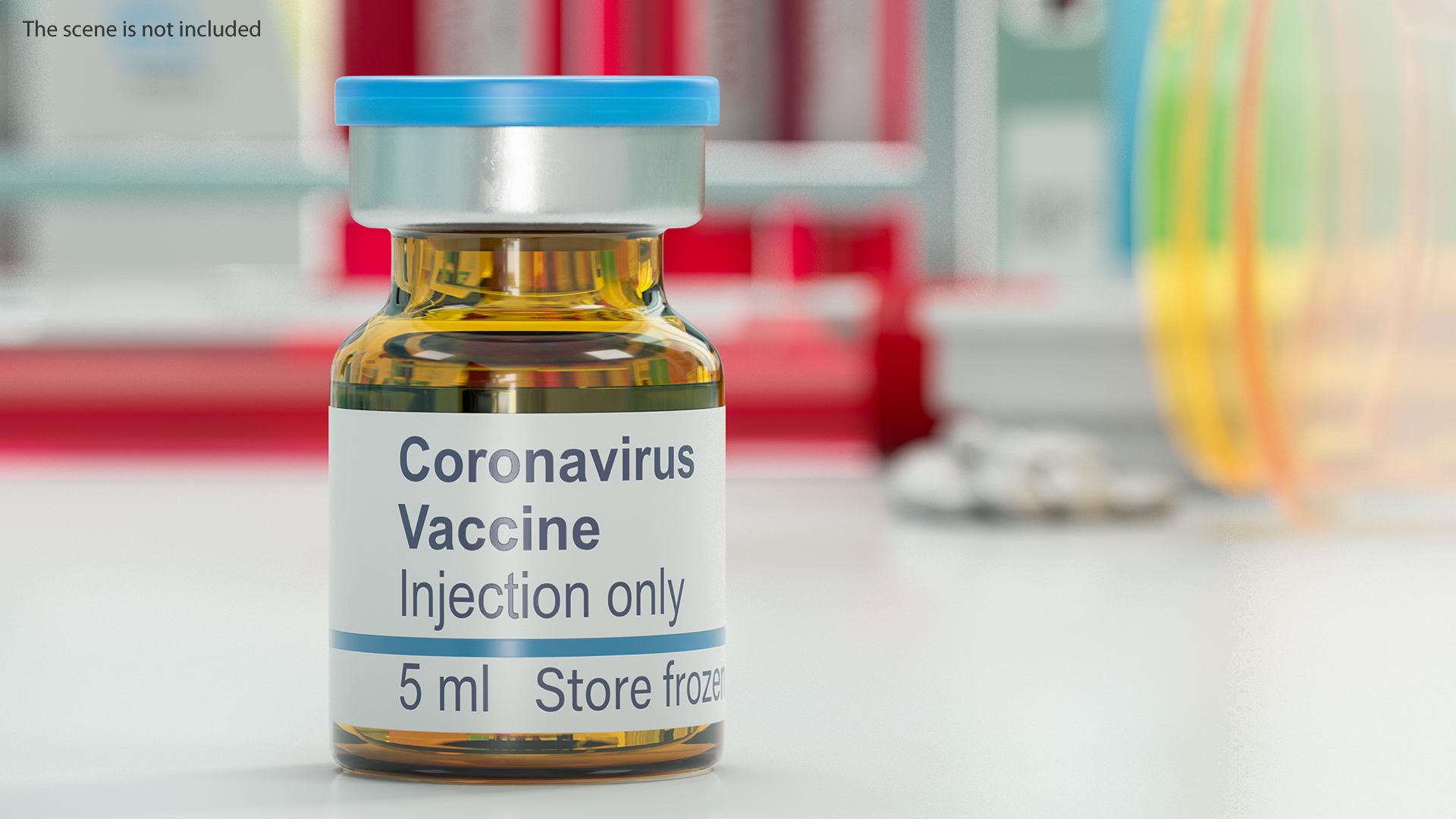 3D Coronavirus Vaccine Vial 5ml model