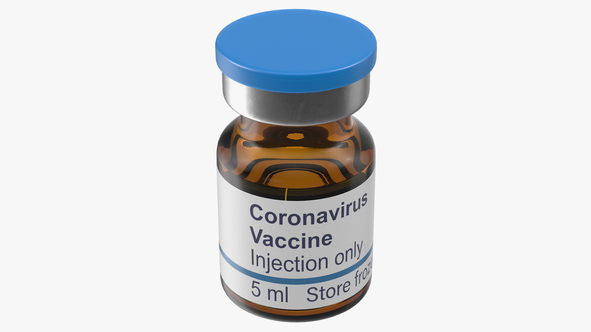 3D Coronavirus Vaccine Vial 5ml model