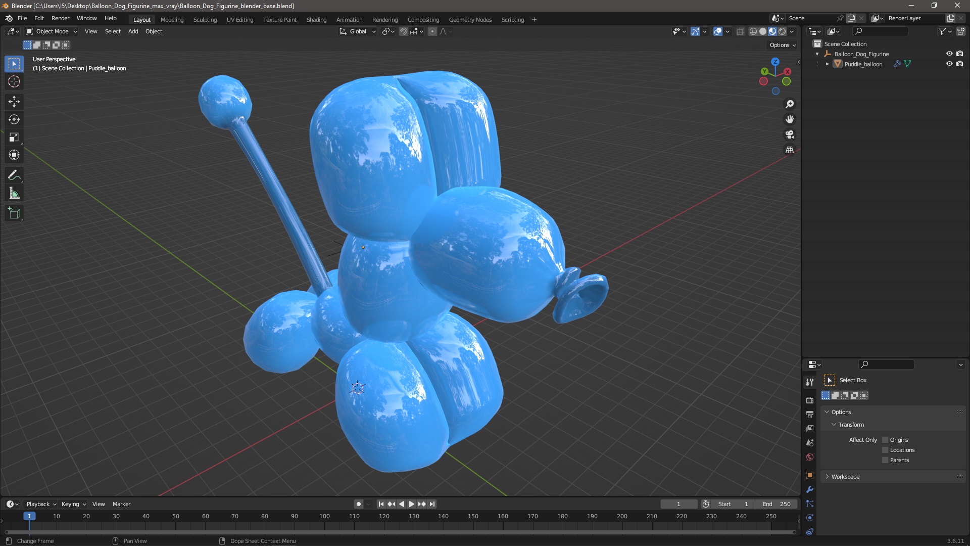 3D model Balloon Dog Figurine