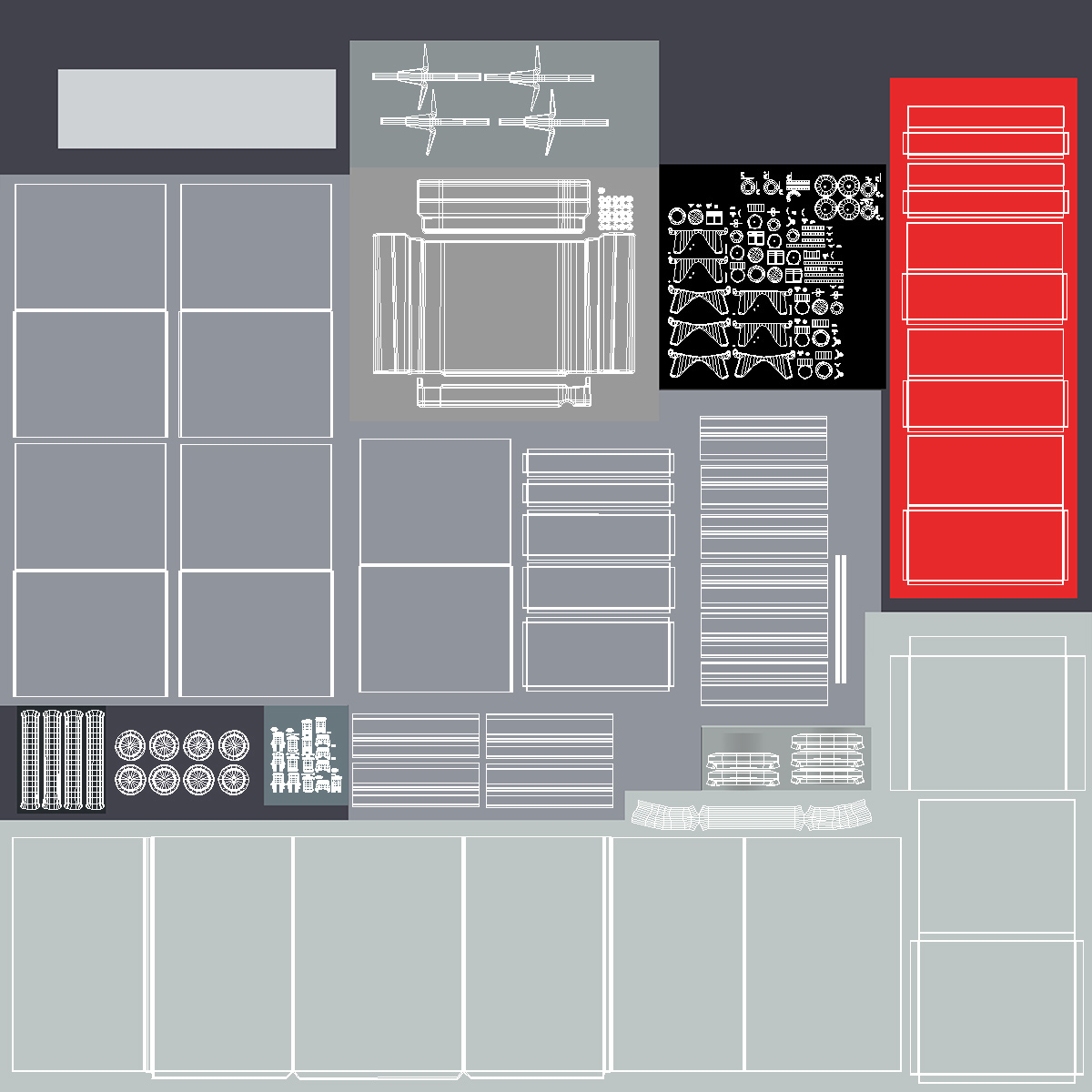 3D General Purpose Medical Cart with Drawers