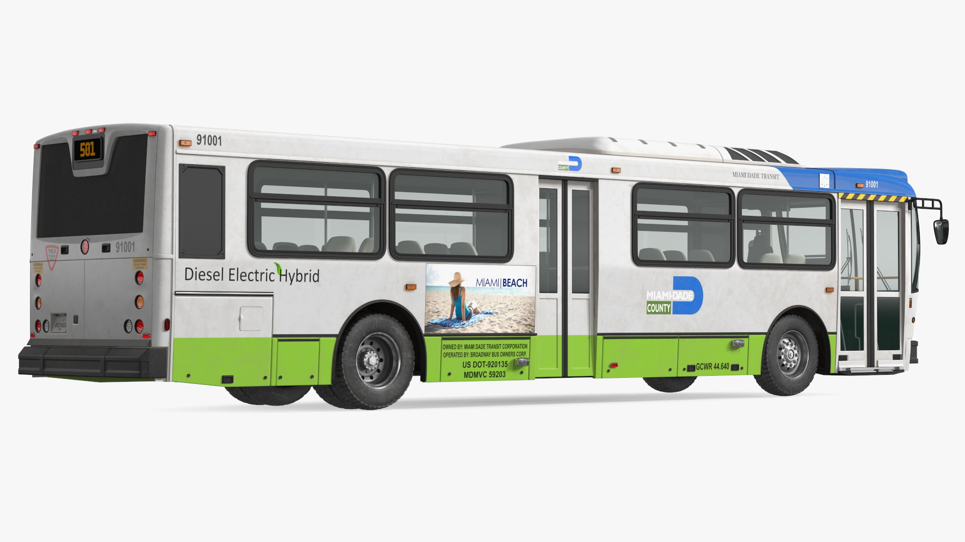 Bus Nabi 416 Miami Dade Transit Simple Interior 3D