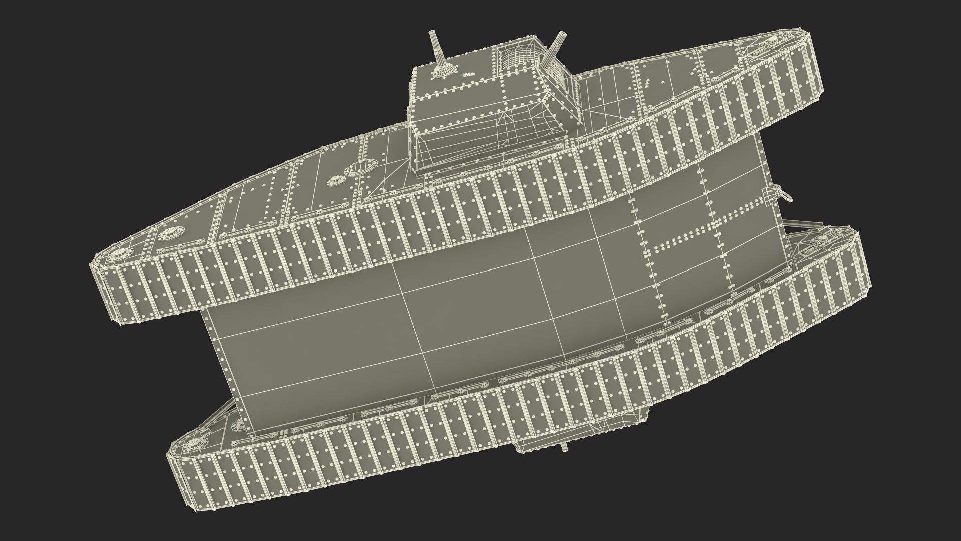 3D Tank MK 4 Male Rigged