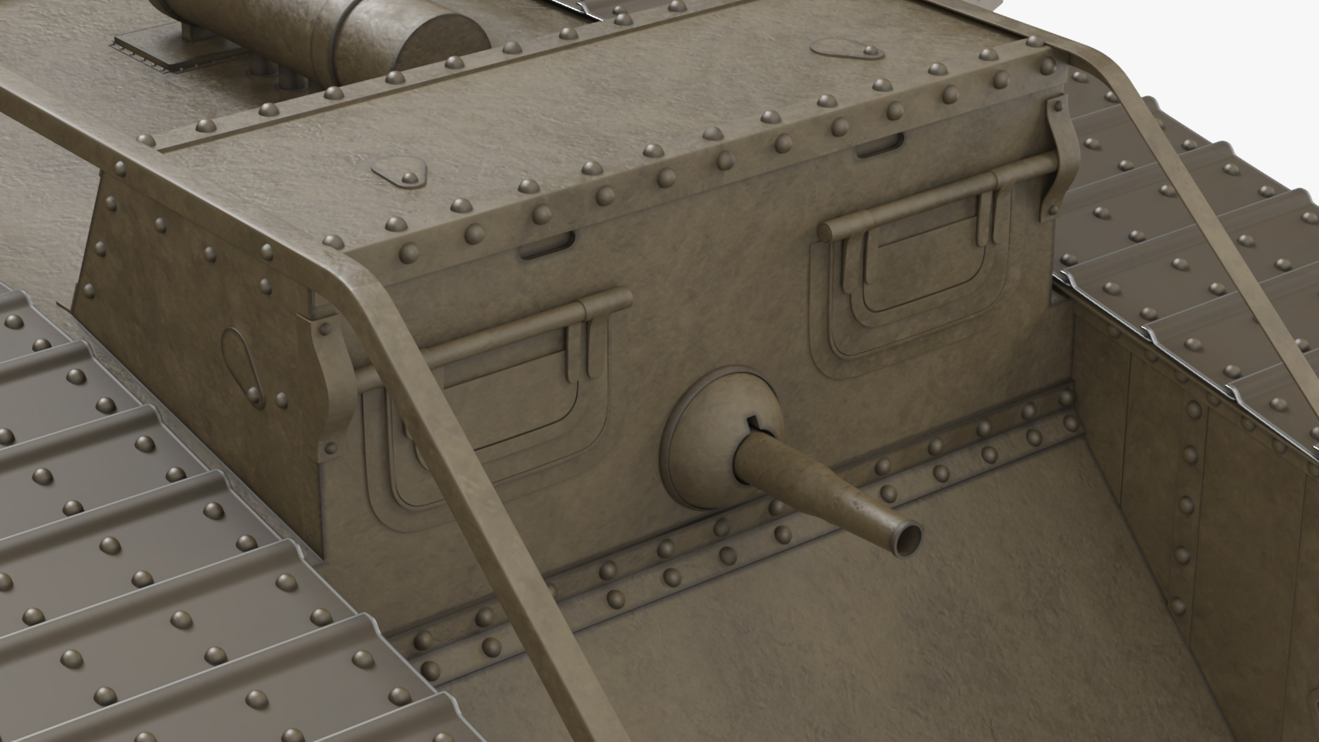 3D Tank MK 4 Male Rigged