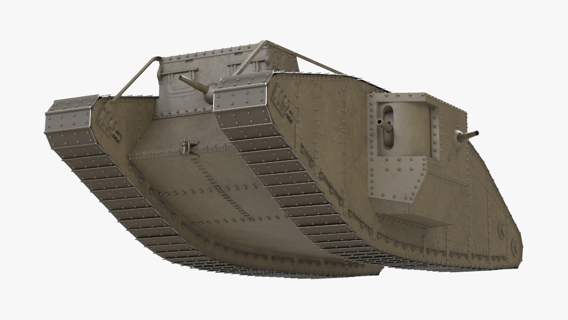 3D Tank MK 4 Male Rigged