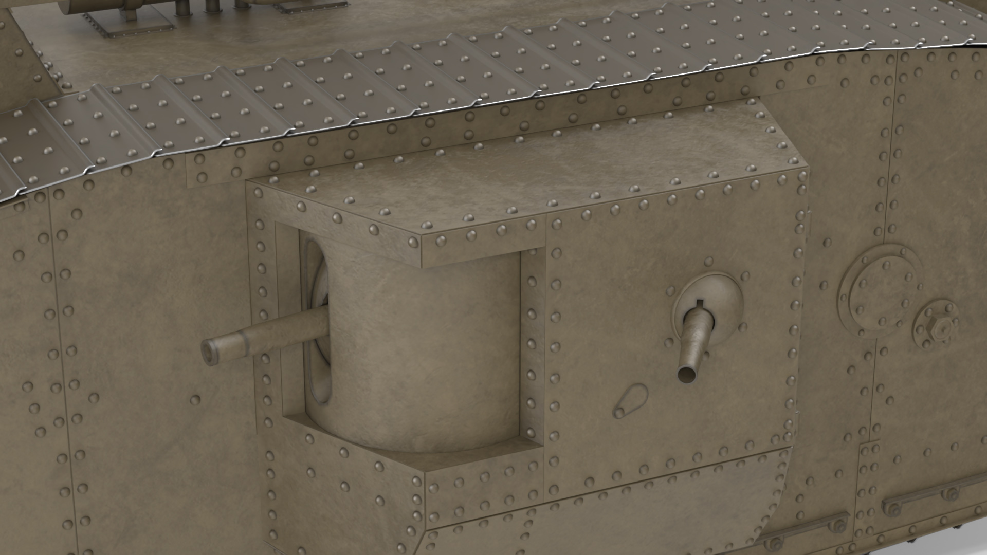 3D Tank MK 4 Male Rigged