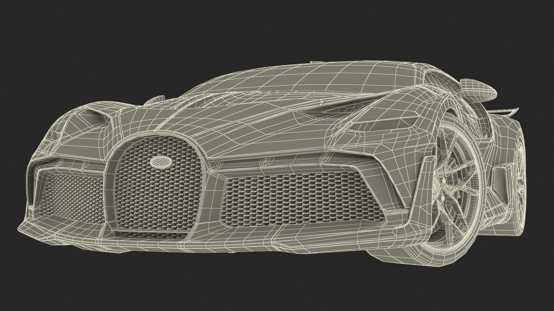 3D Bugatti Divo Titanium Liquid Silver Rigged for Maya