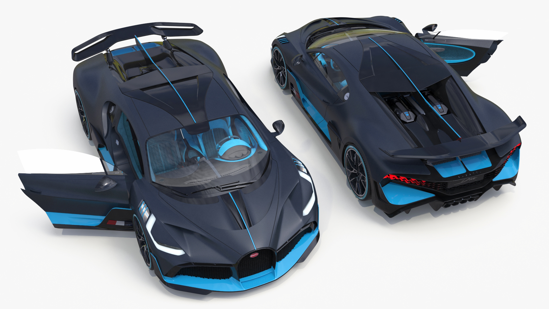 3D Bugatti Divo Titanium Liquid Silver Rigged for Cinema 4D