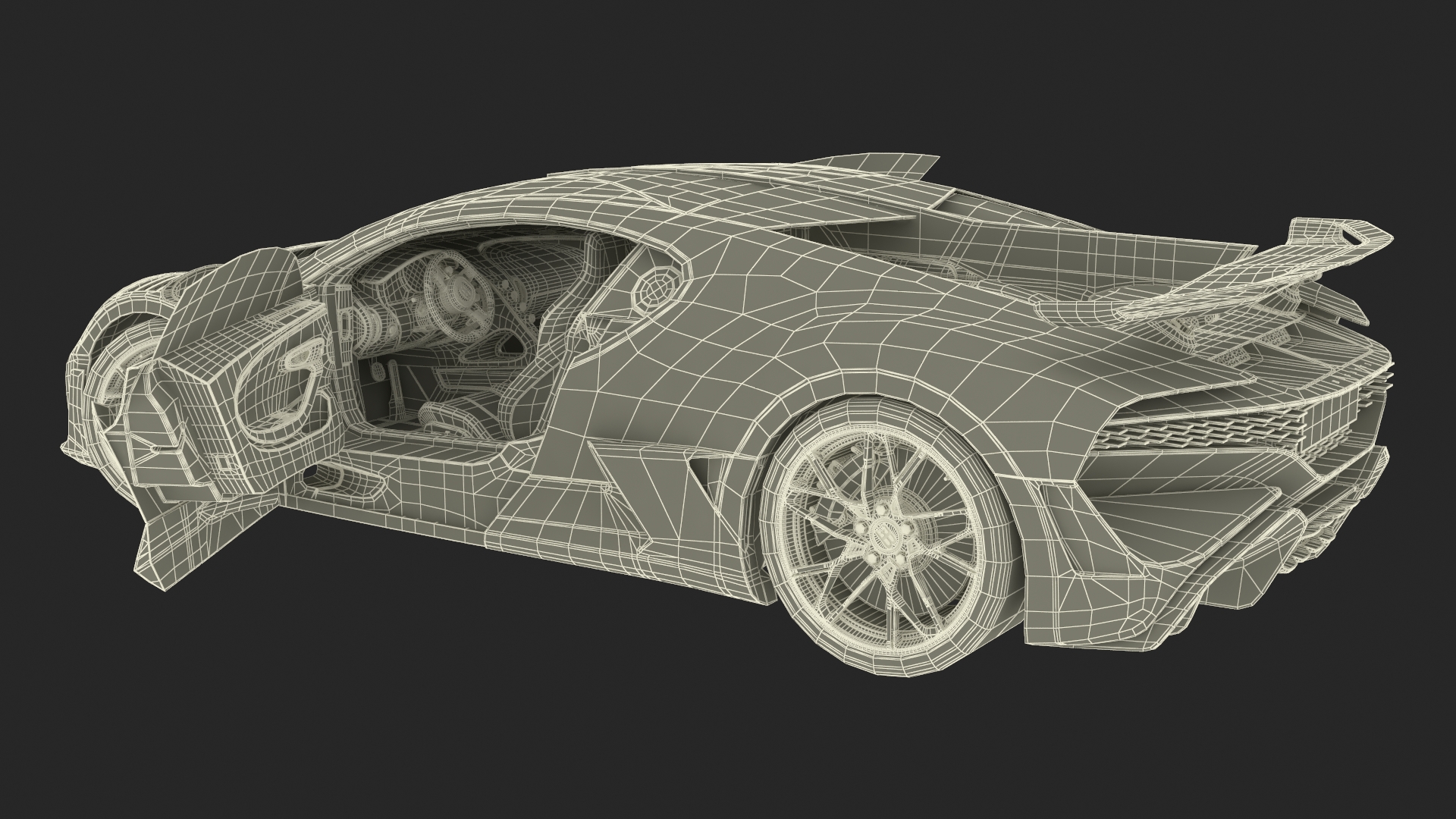 3D Bugatti Divo Titanium Liquid Silver Rigged for Maya