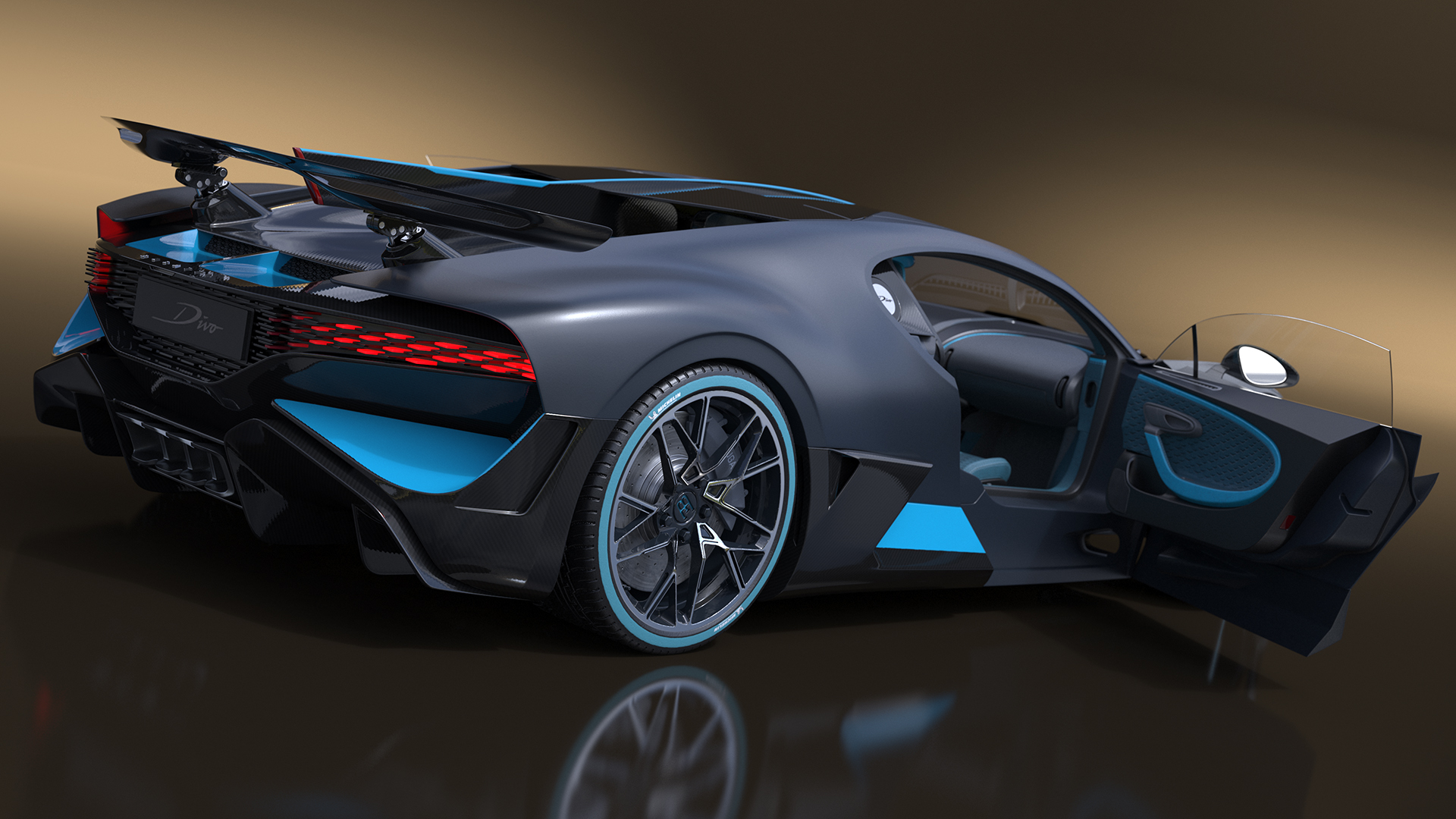 Bugatti Divo Titanium Liquid Silver Rigged 3D