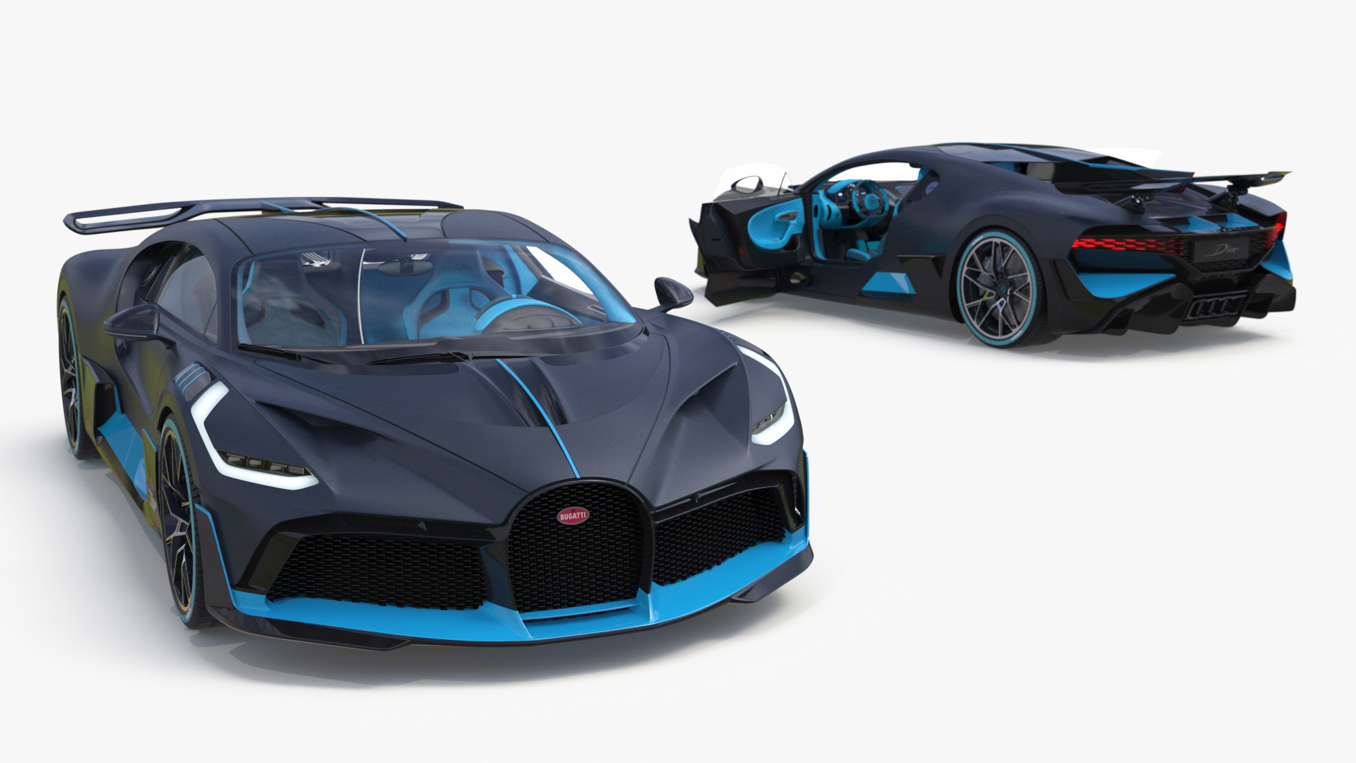 Bugatti Divo Titanium Liquid Silver Rigged 3D