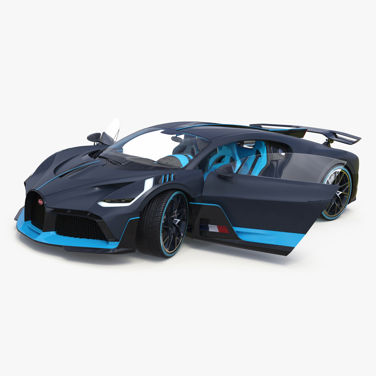 Bugatti Divo Titanium Liquid Silver Rigged 3D