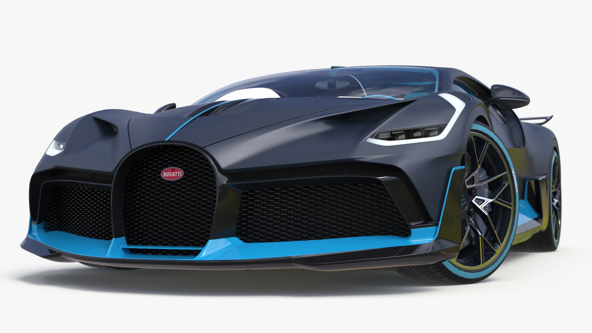 Bugatti Divo Titanium Liquid Silver Rigged 3D