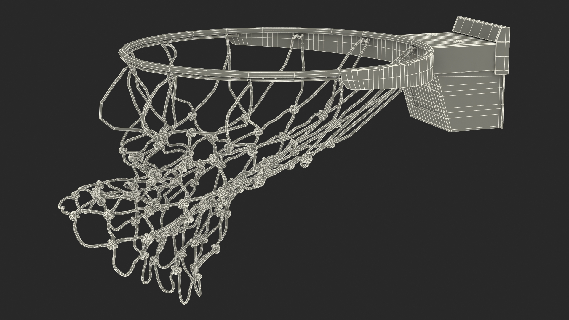 3D Animated Basketball Falls Through the Net