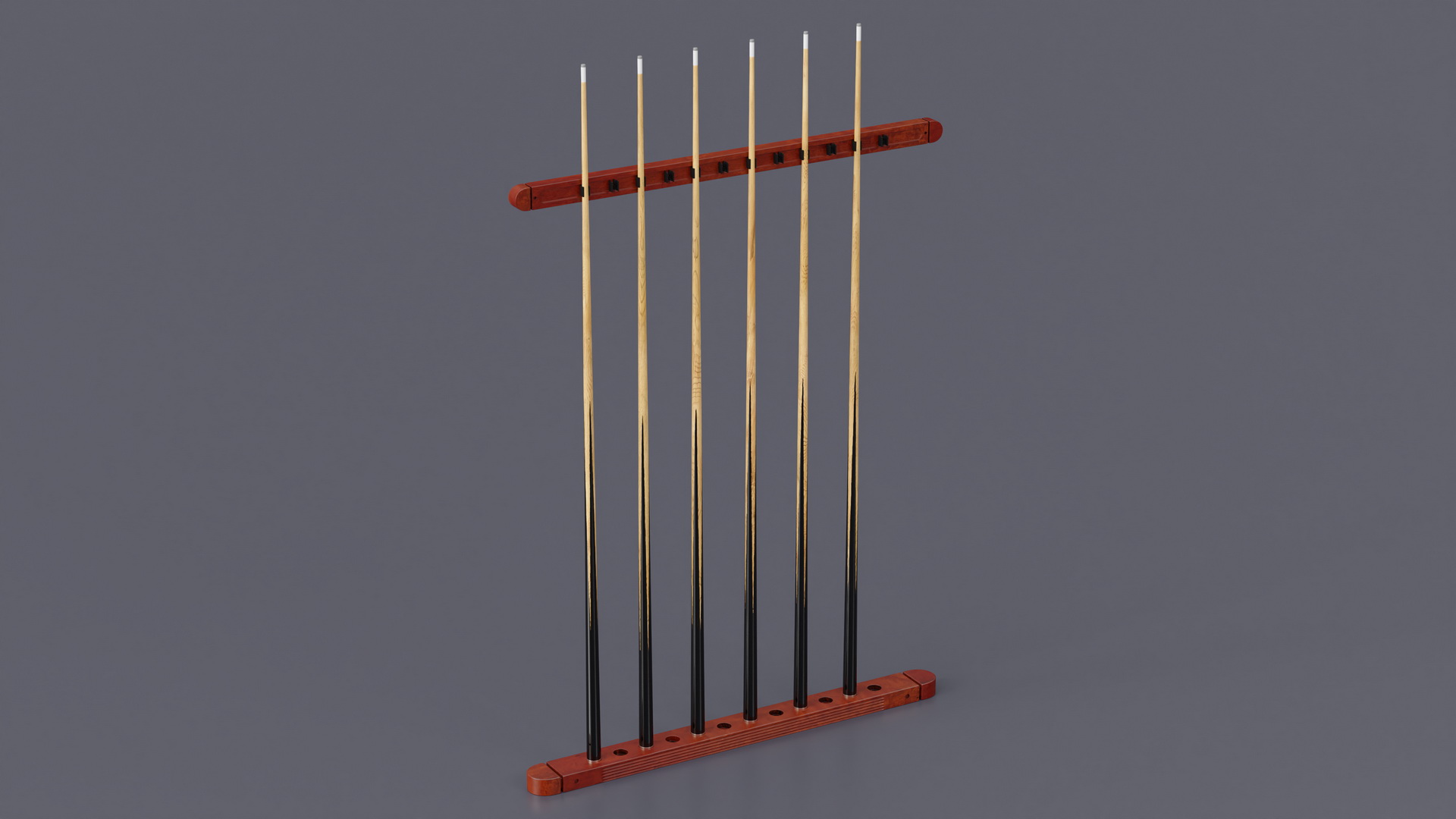 Billiard Cue Rack with Cues 3D