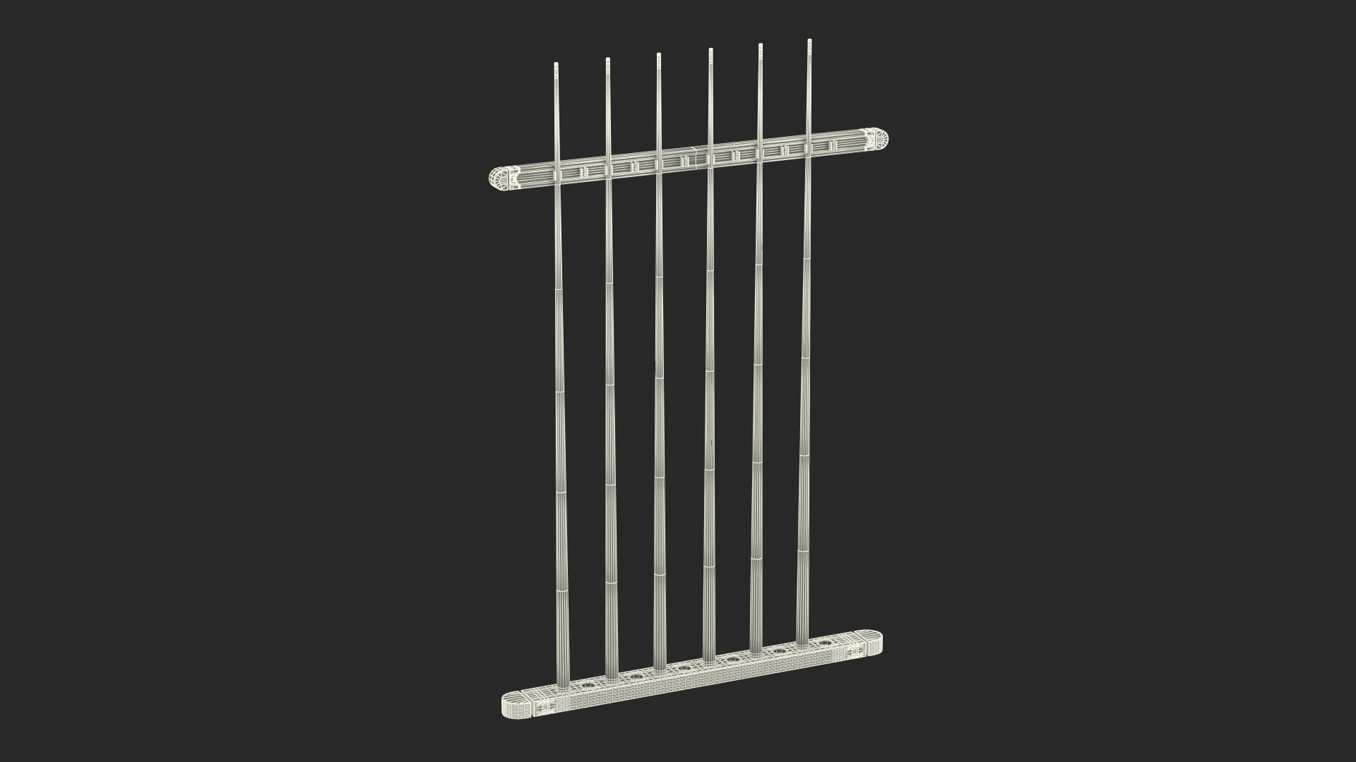 Billiard Cue Rack with Cues 3D