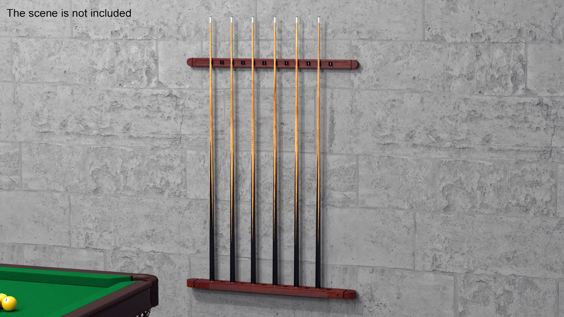 Billiard Cue Rack with Cues 3D