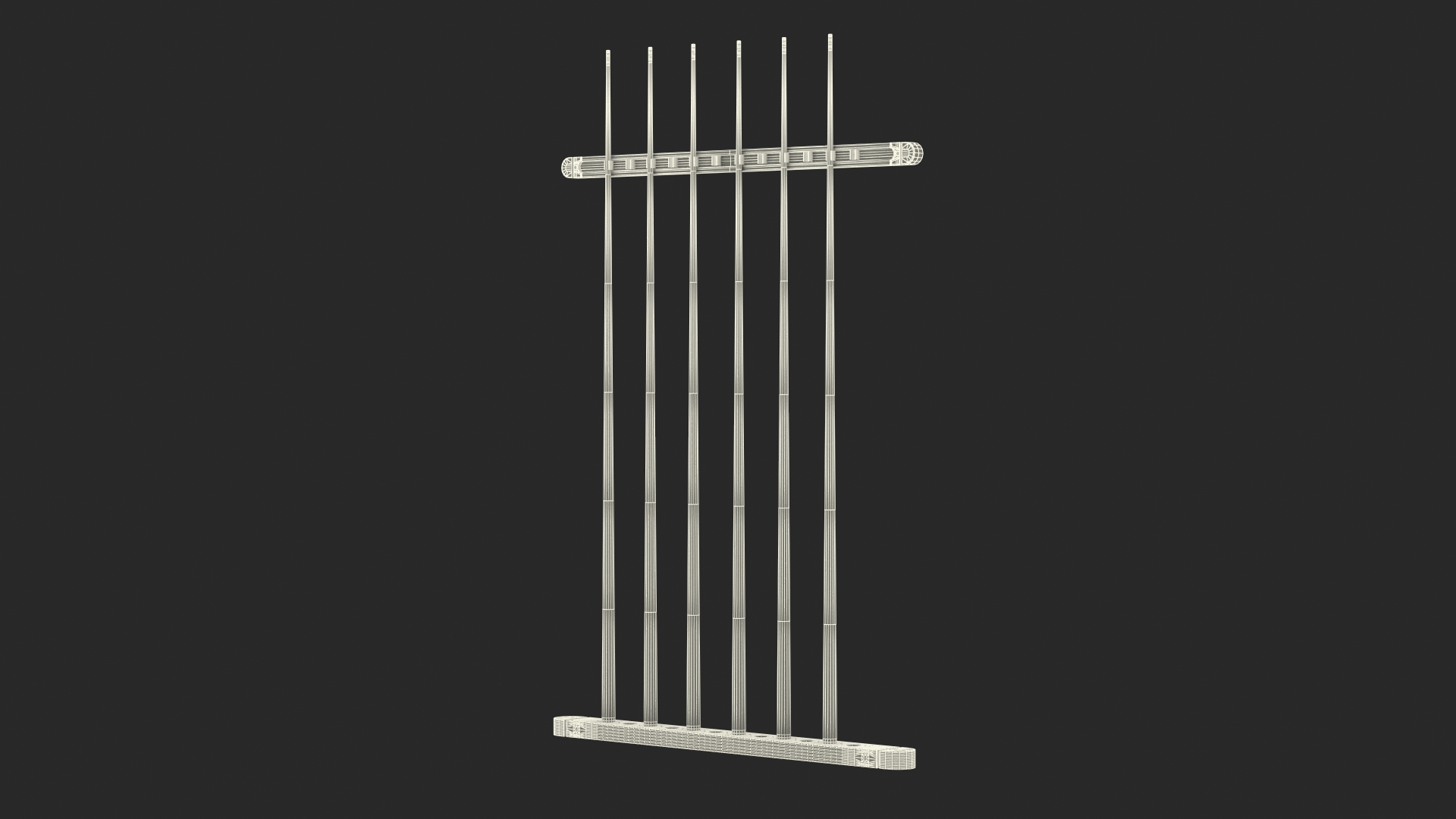 Billiard Cue Rack with Cues 3D