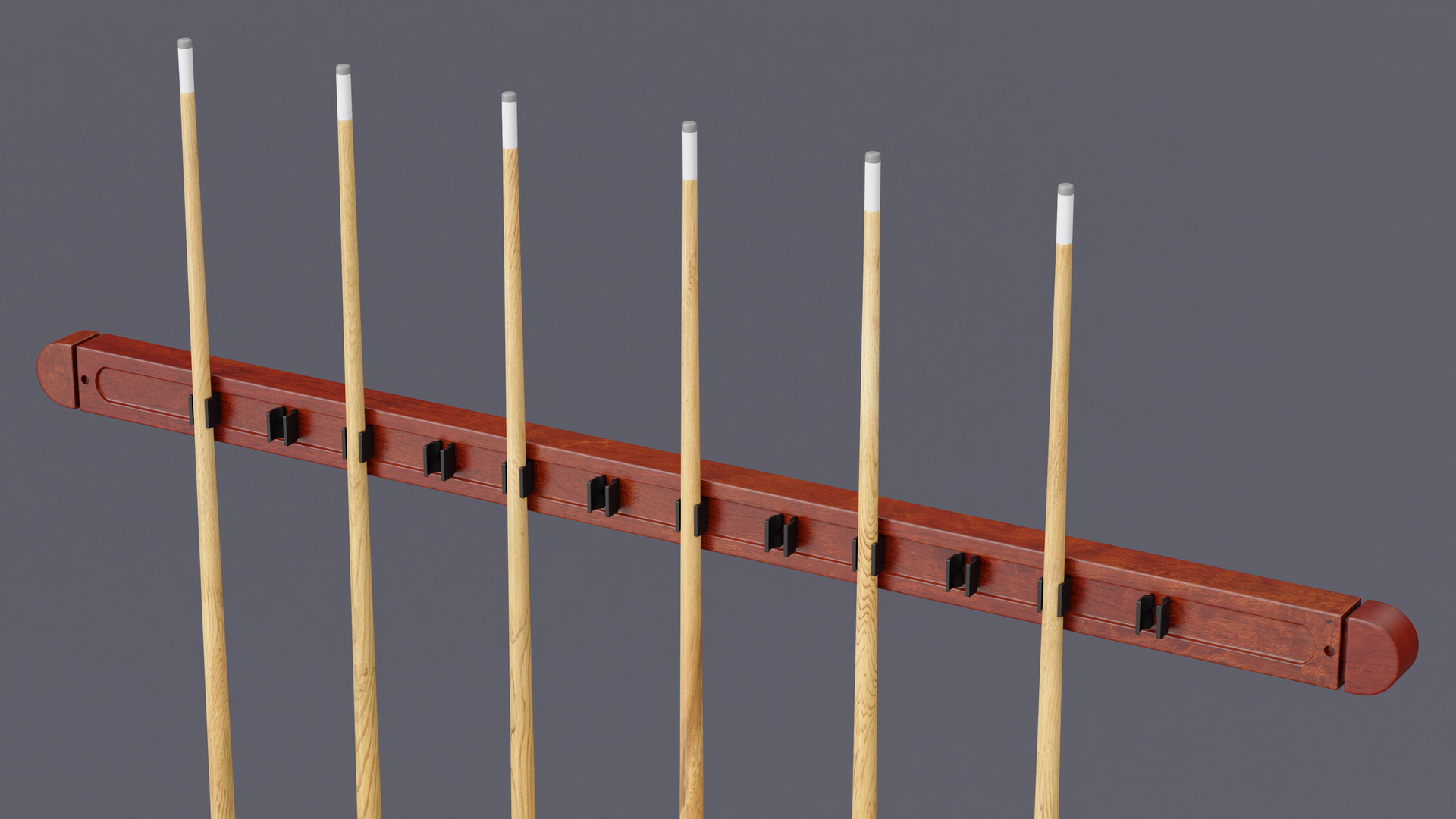 Billiard Cue Rack with Cues 3D