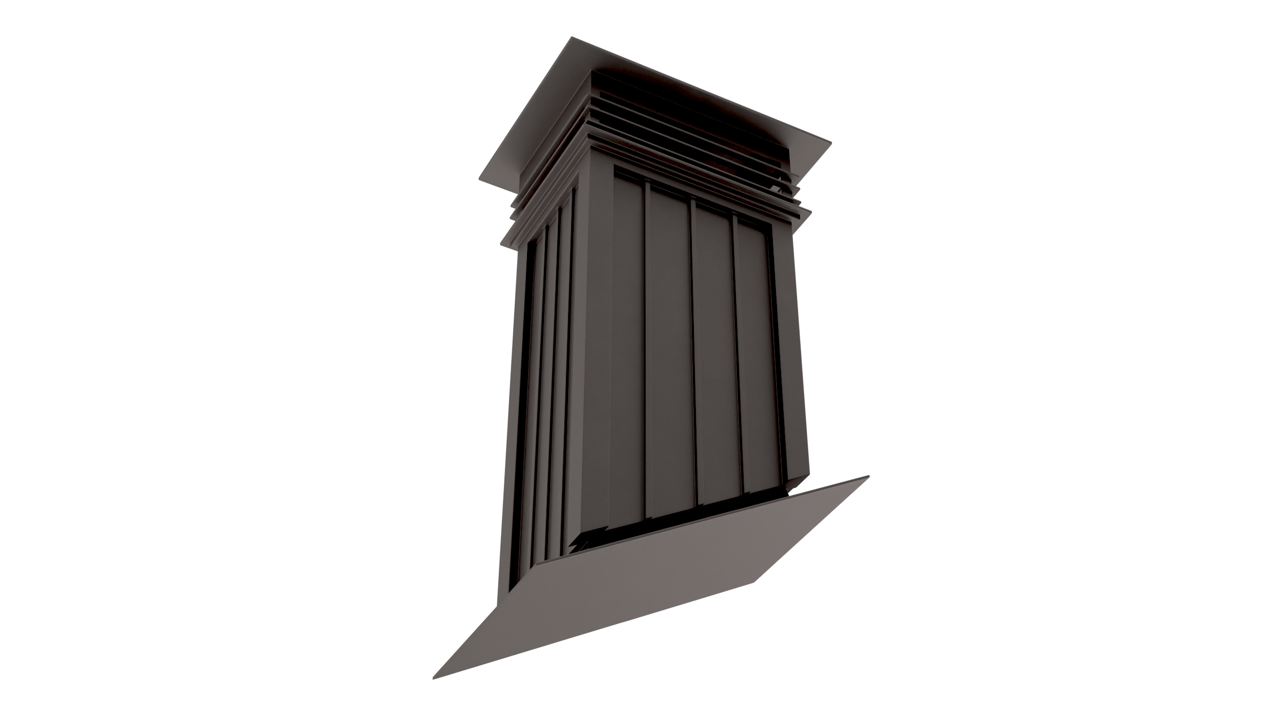 3D Square Metal Chimney Black Corner Base model