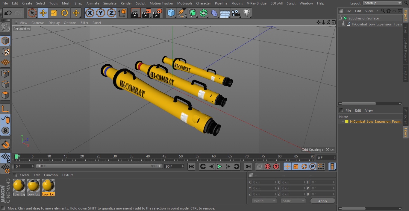 3D HiCombat Low Expansion Foam Branchpipes Set model