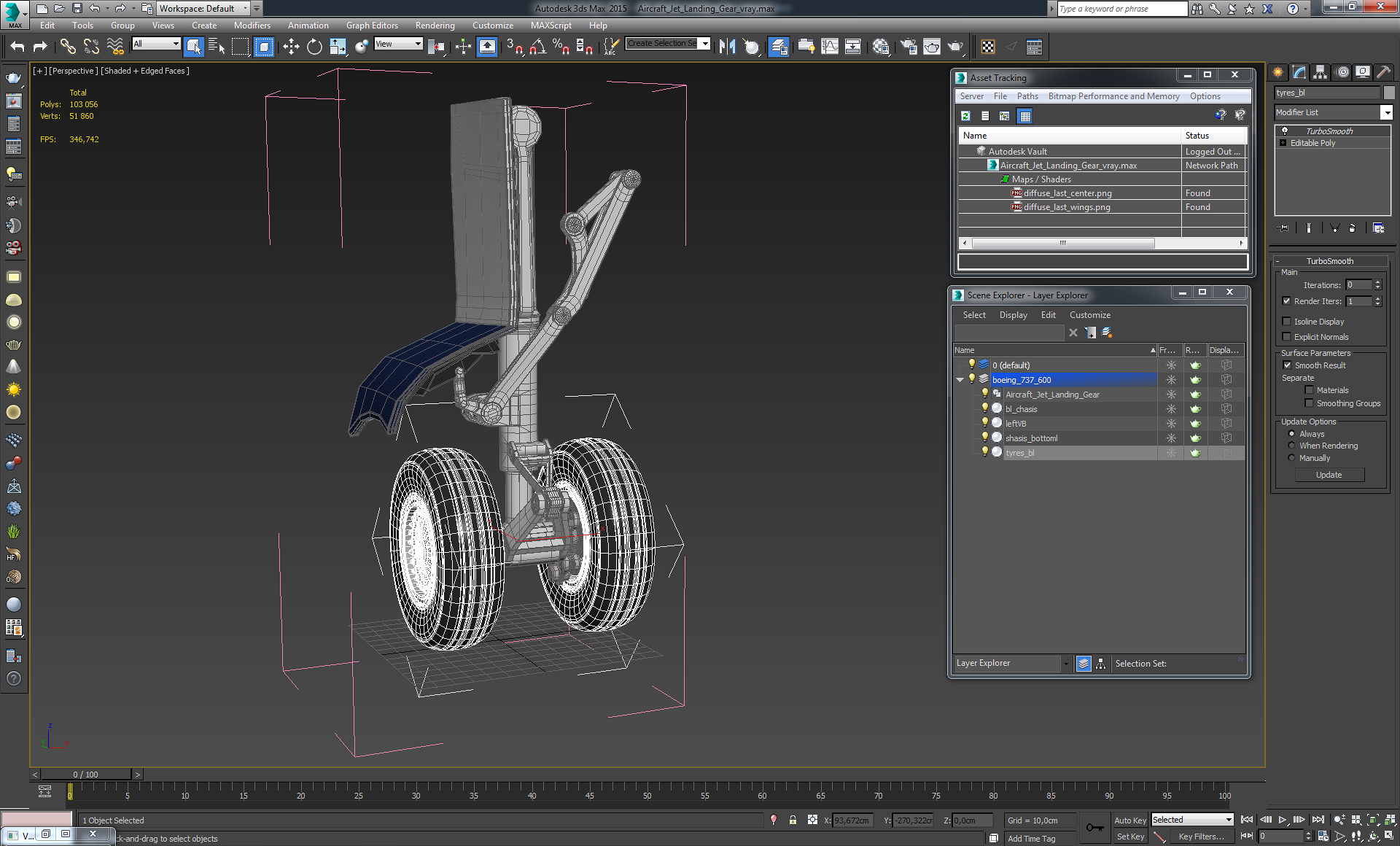 3D model Aircraft Jet Landing Gear