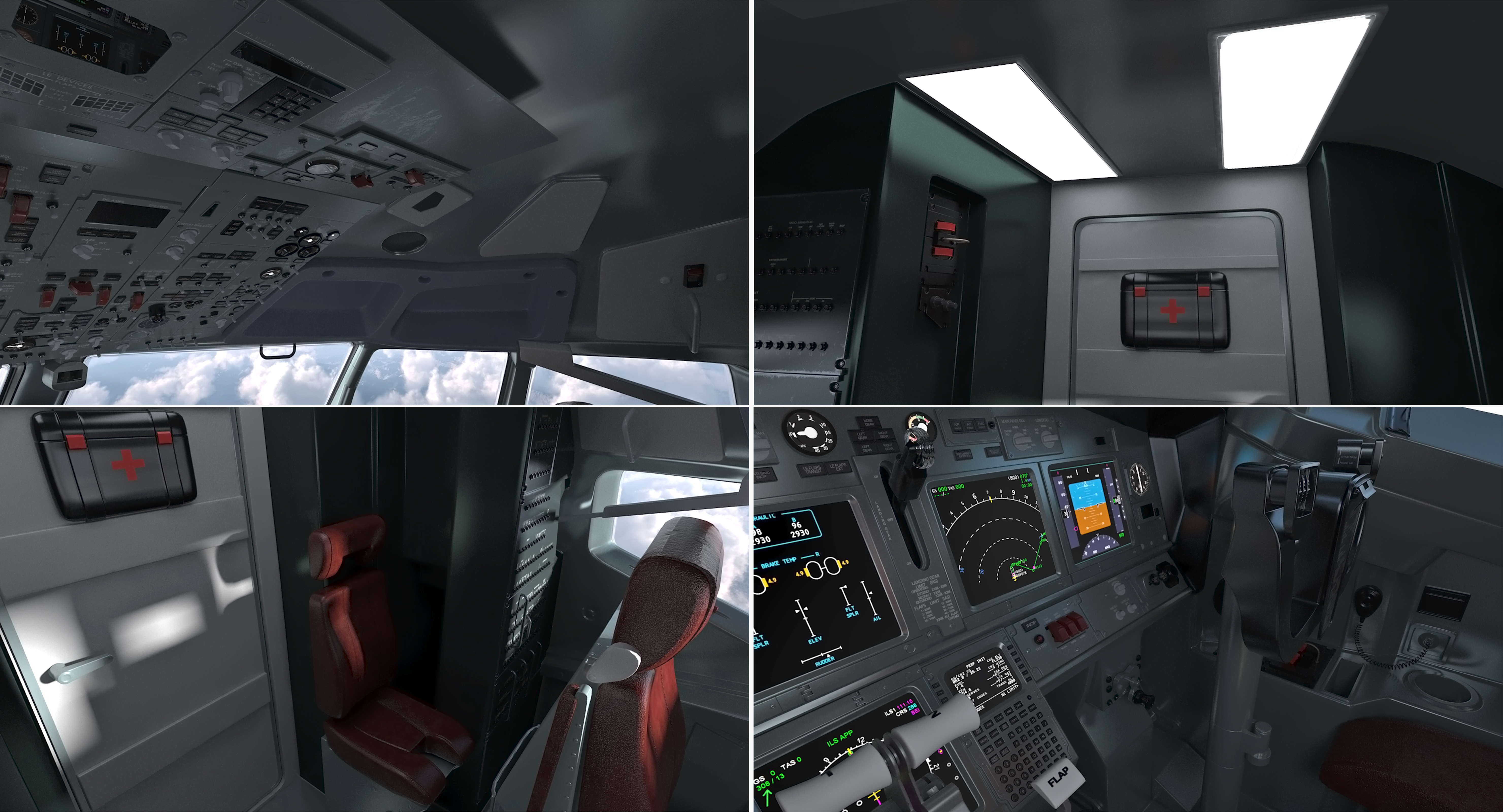 Boeing 737 800 with Interior Southwest Airlines Rigged 3D model