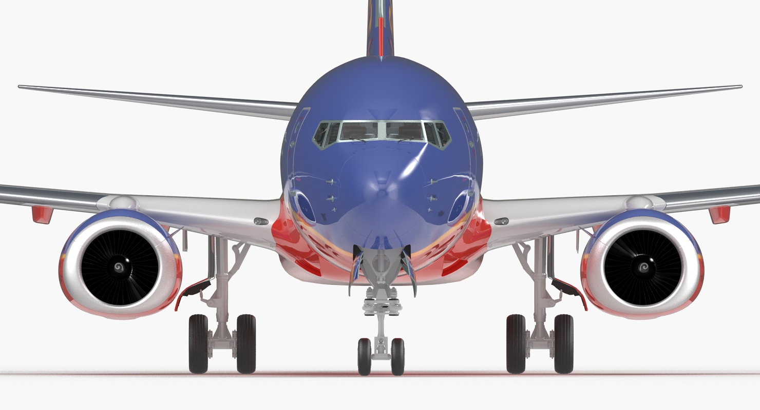 Boeing 737 800 with Interior Southwest Airlines Rigged 3D model