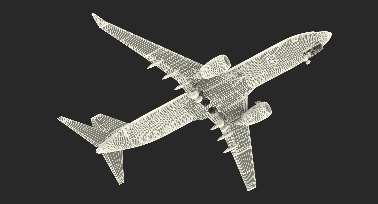 Boeing 737 800 with Interior Southwest Airlines Rigged 3D model