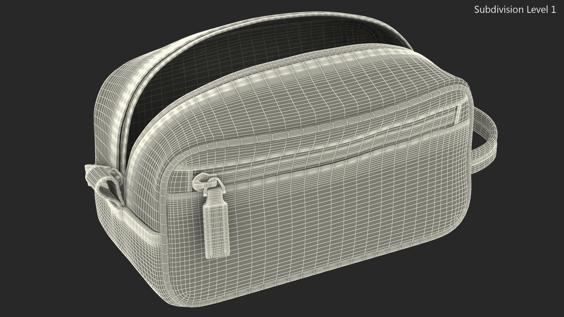 3D model Leather Cosmetic Bag Open