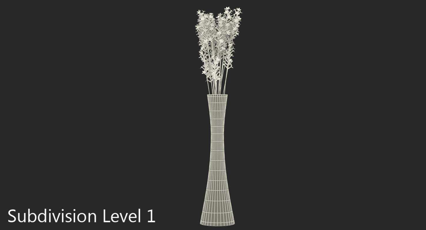 3D Lavender in Vase