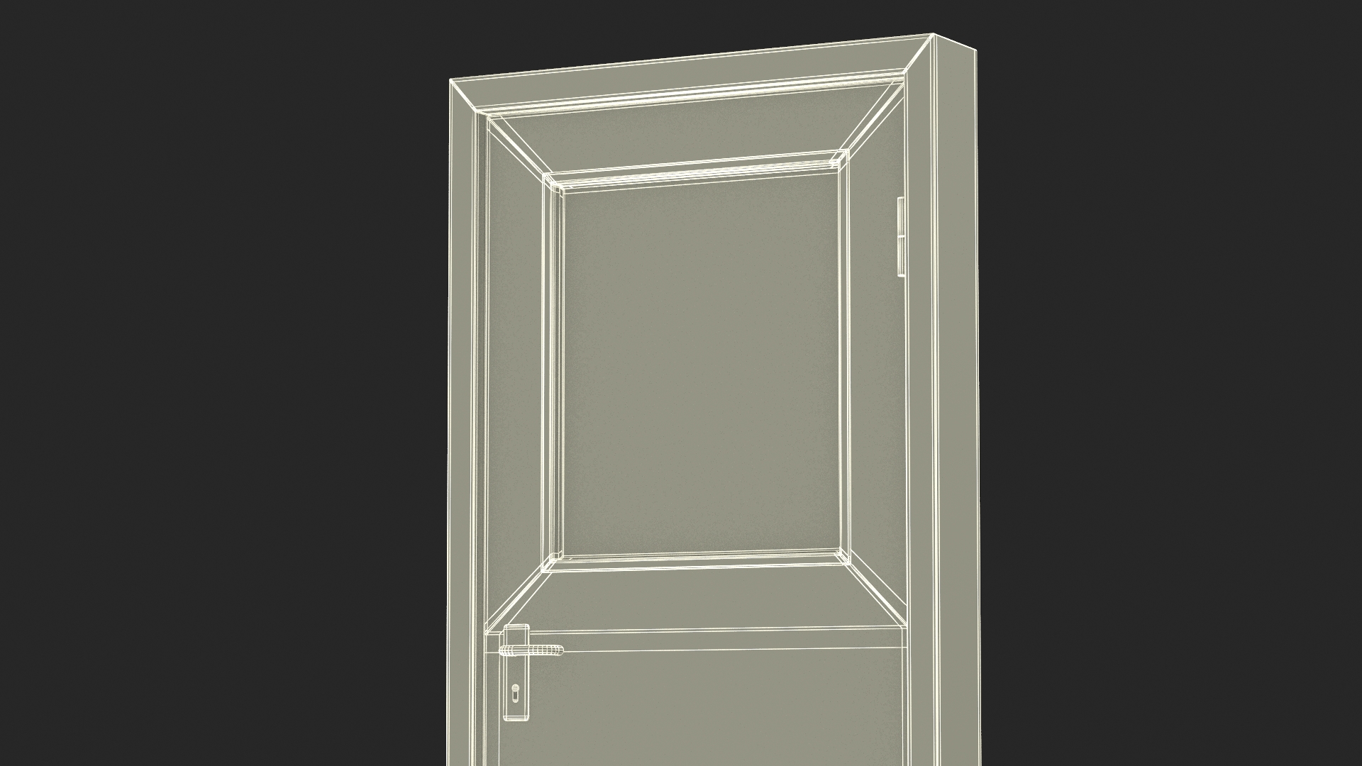 3D Grey Fire Exit Door Single with Panic Bar