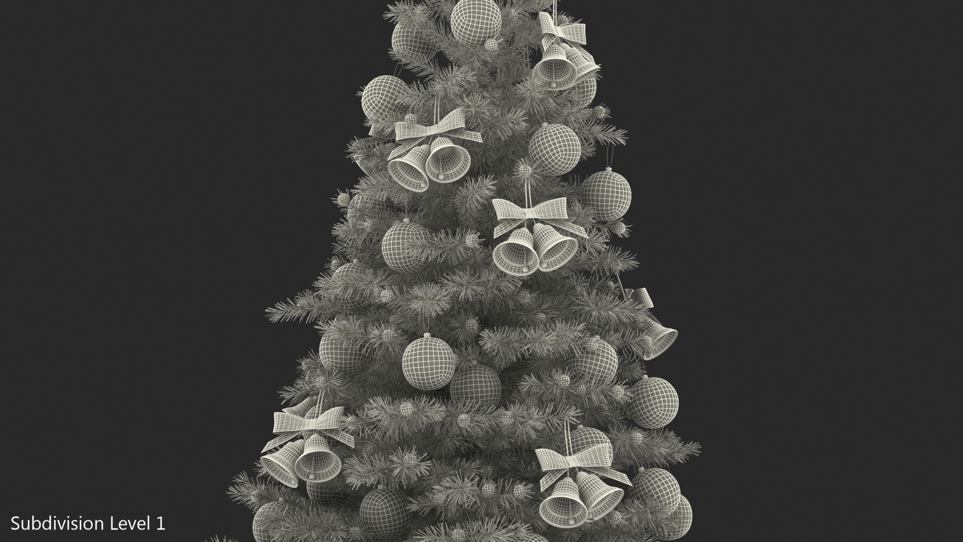 3D Christmas Tree with Silver Star Topper model