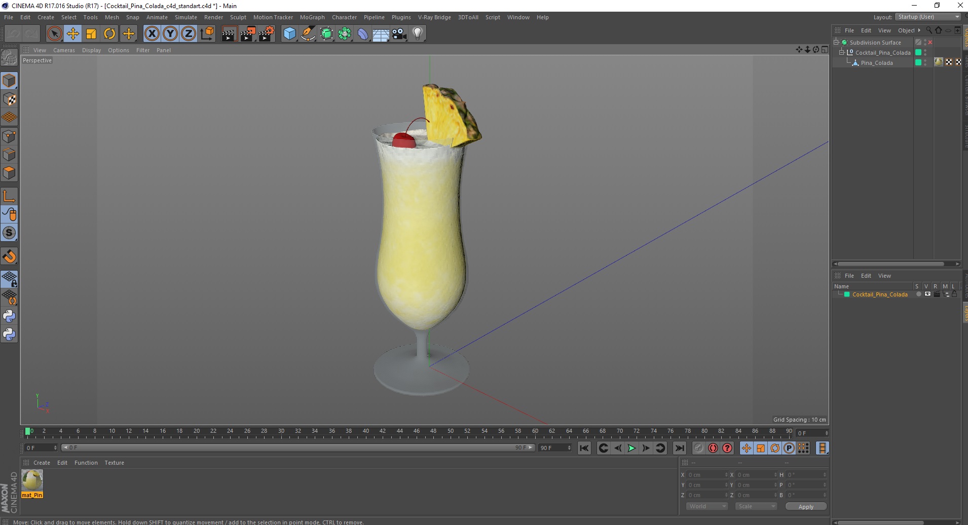 3D model Cocktail Pina Colada