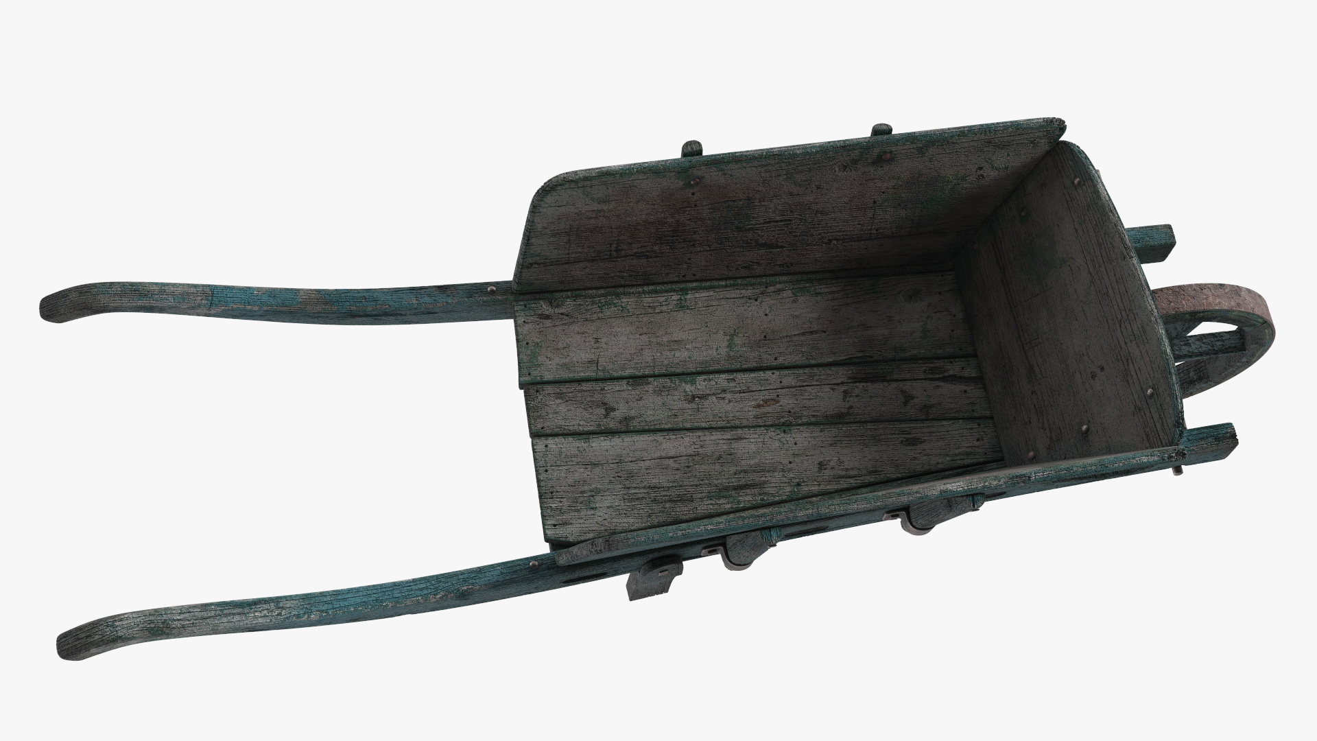 Vintage Wheelbarrow Blue 3D model