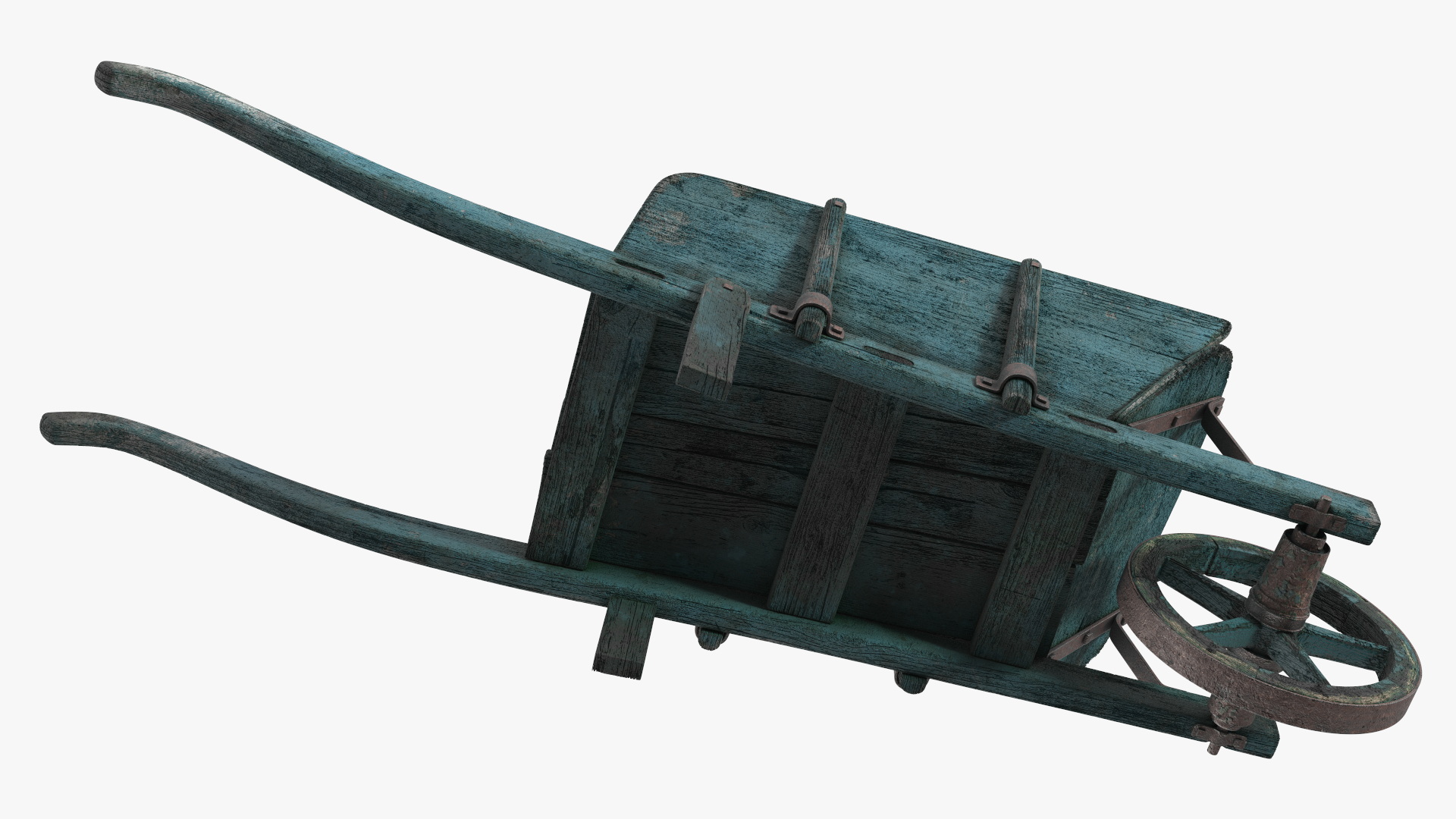 Vintage Wheelbarrow Blue 3D model