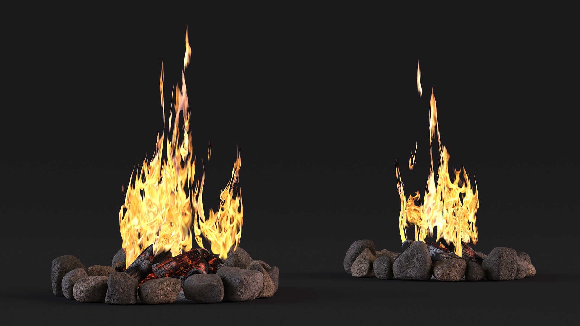 Campfire with Stone Ring 3D model