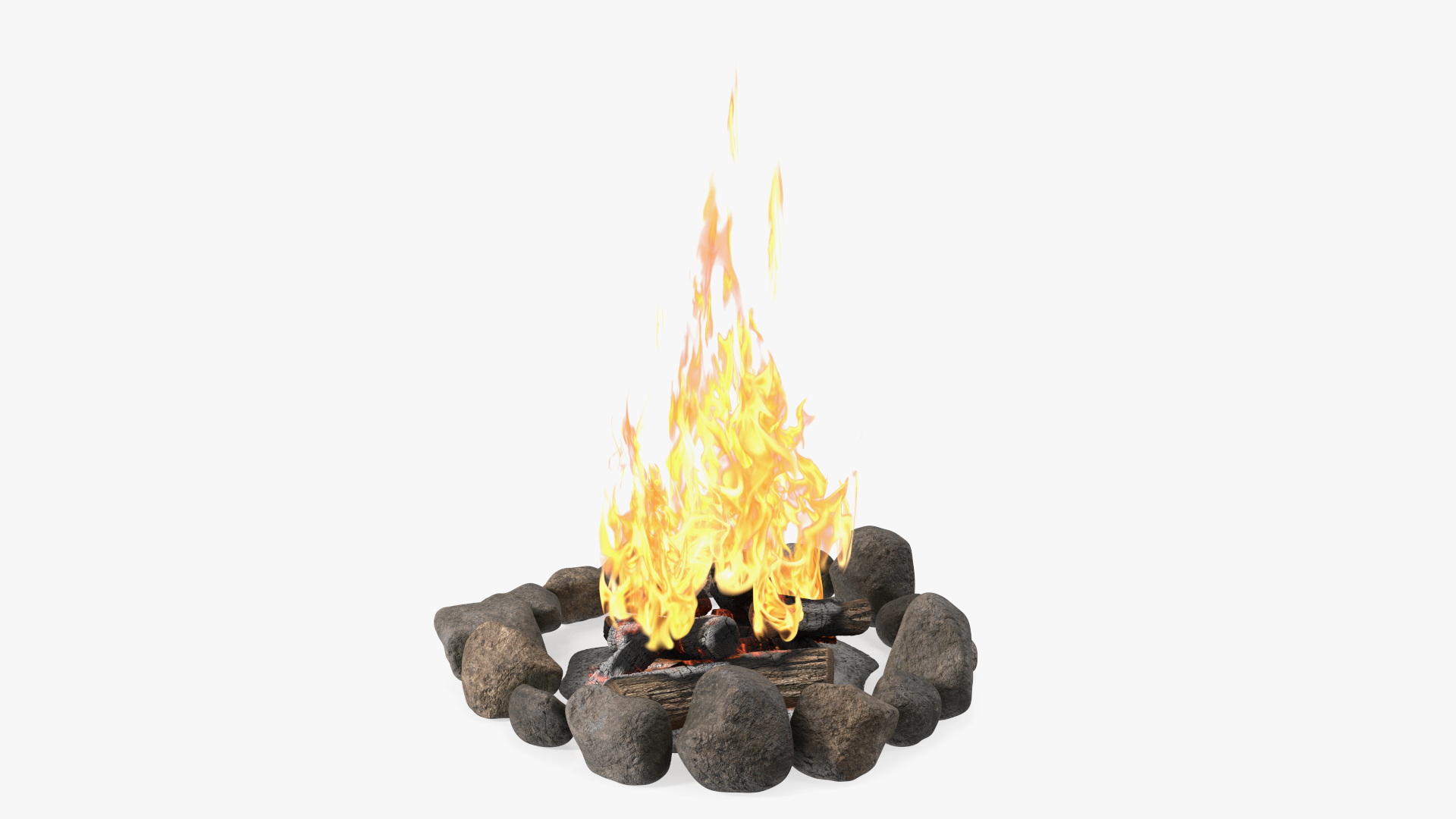 Campfire with Stone Ring 3D model