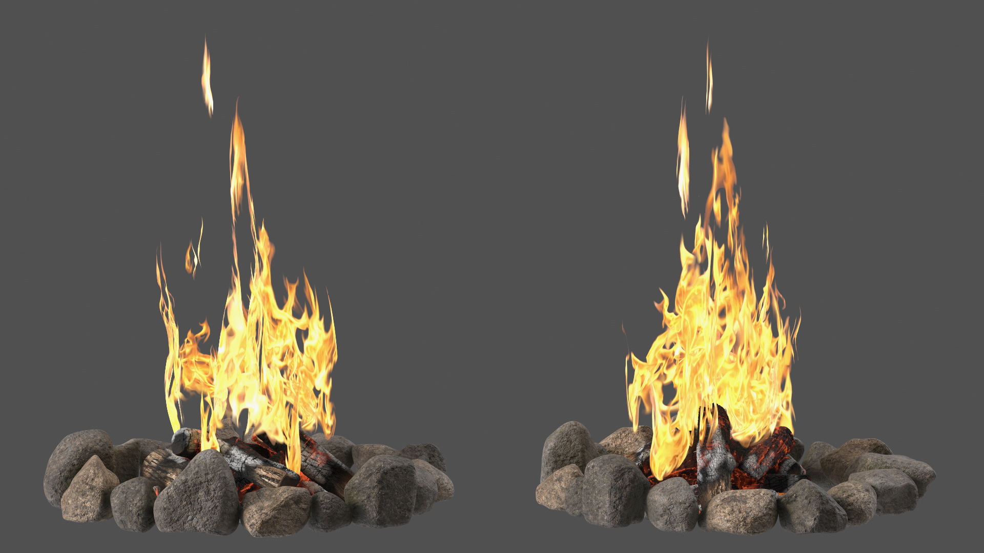 Campfire with Stone Ring 3D model