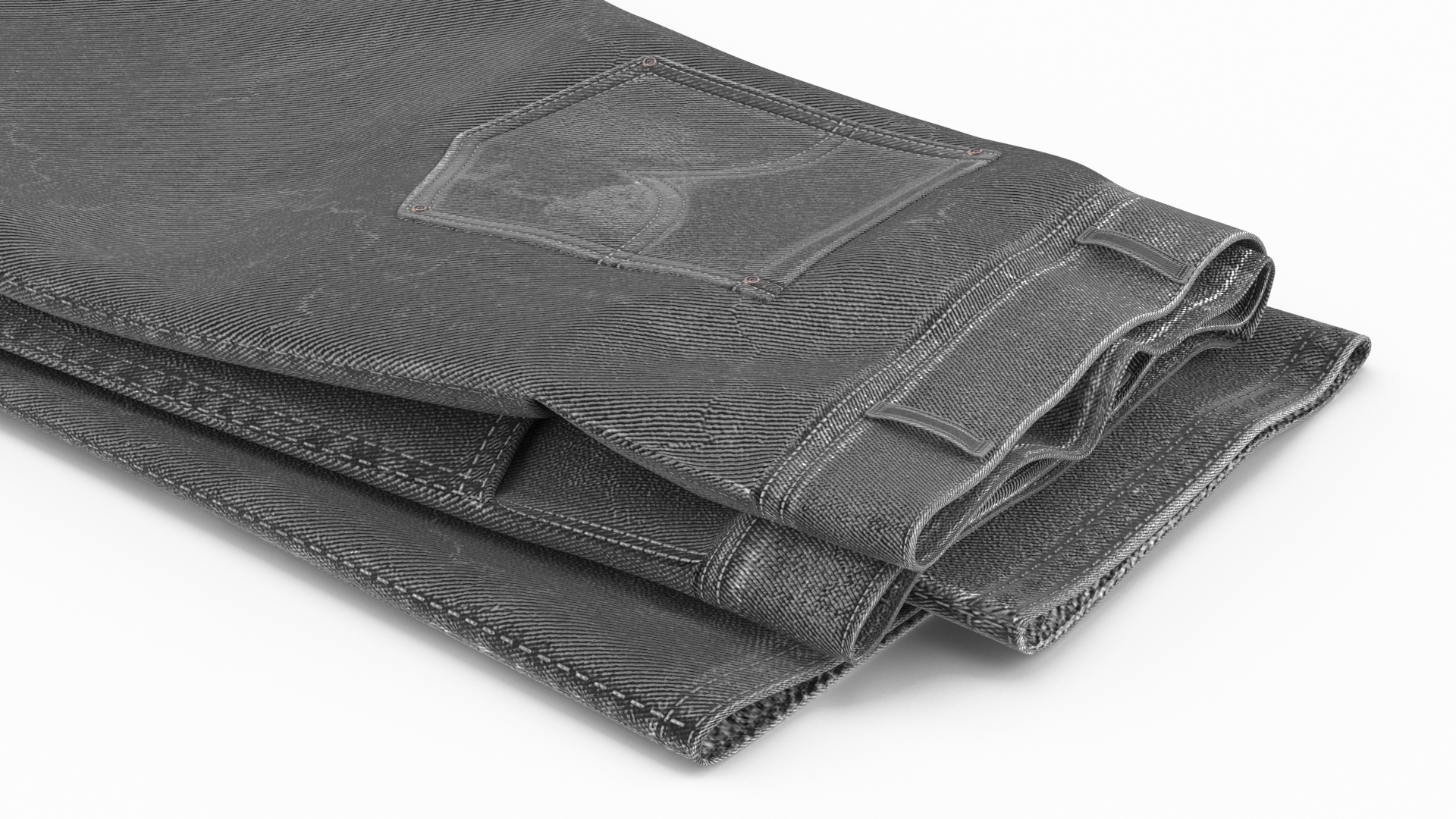 Folded Casual Jeans 3D model