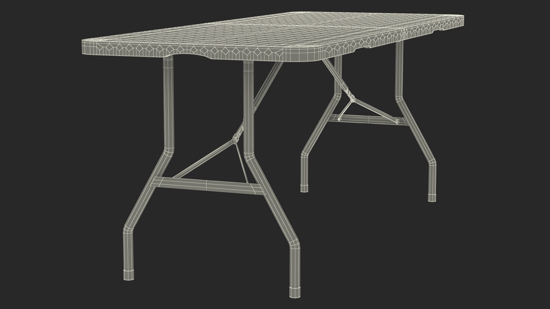 White Folding Table 3D model