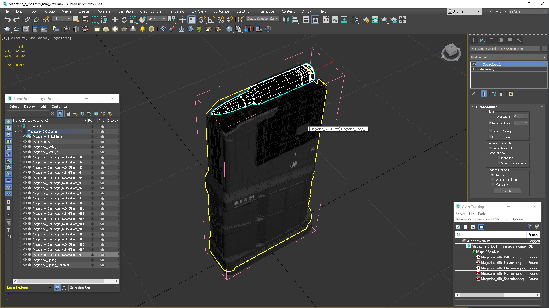 Magazine 6.8x51mm 3D