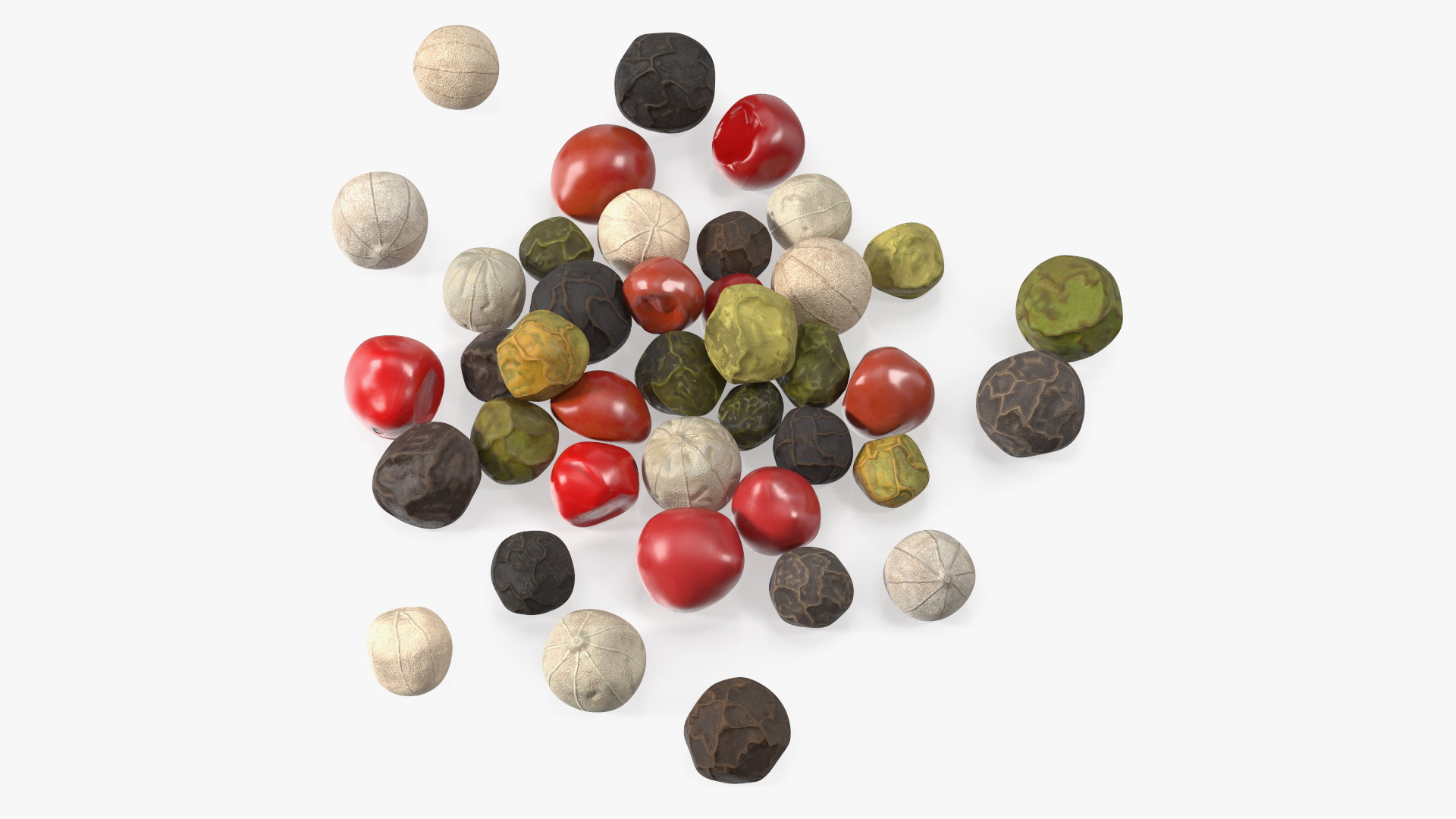 3D Dried Peppercorns Mix