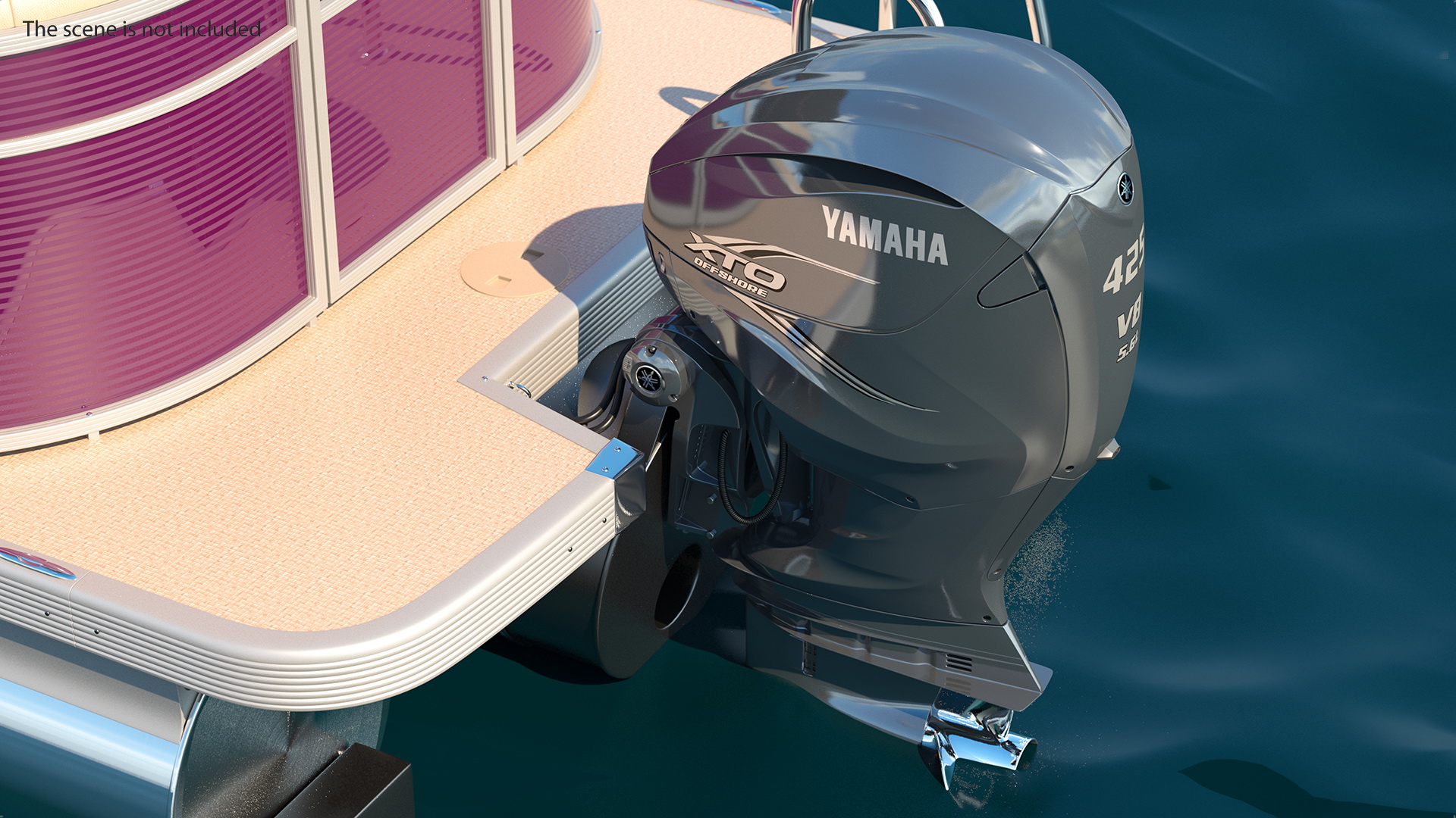 Yamaha XTO Offshore F425A Outboard Motor Rigged 3D