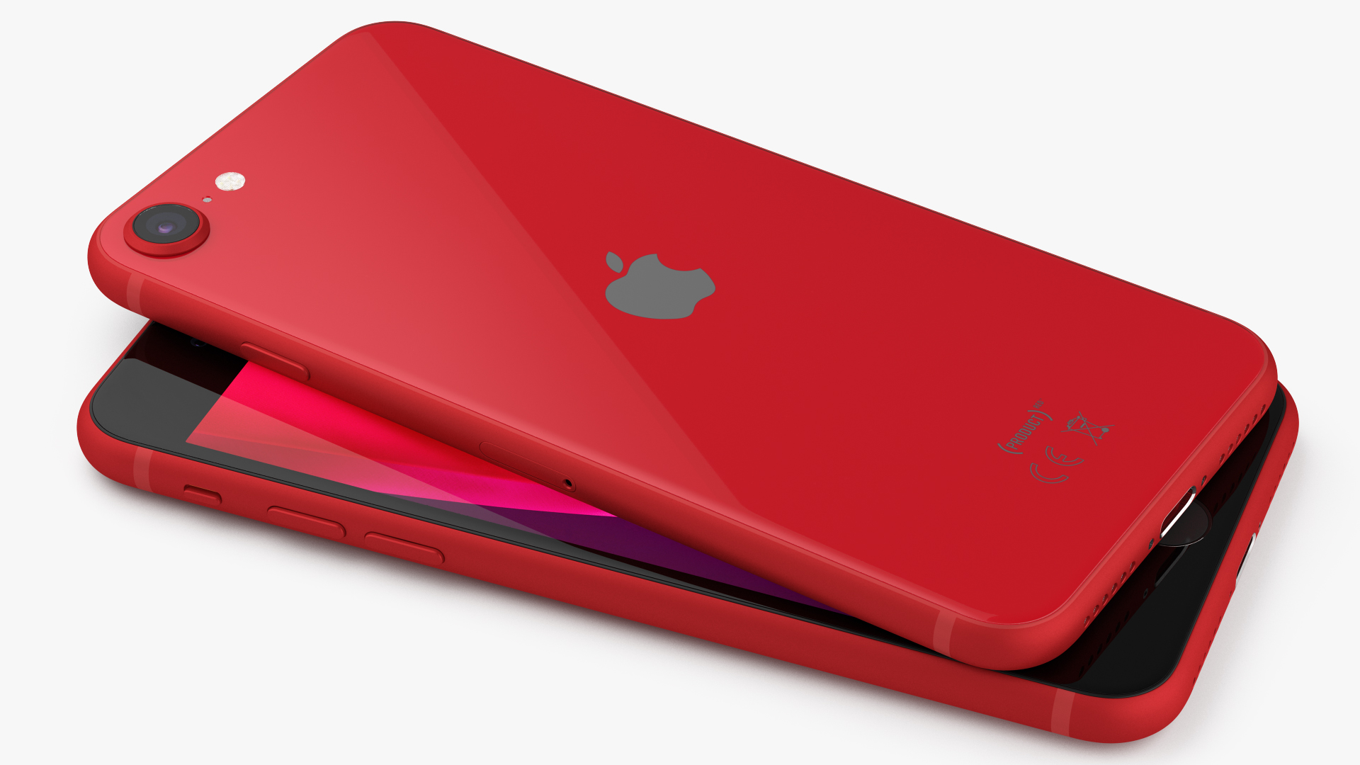 3D iPhone SE 2020 Red model