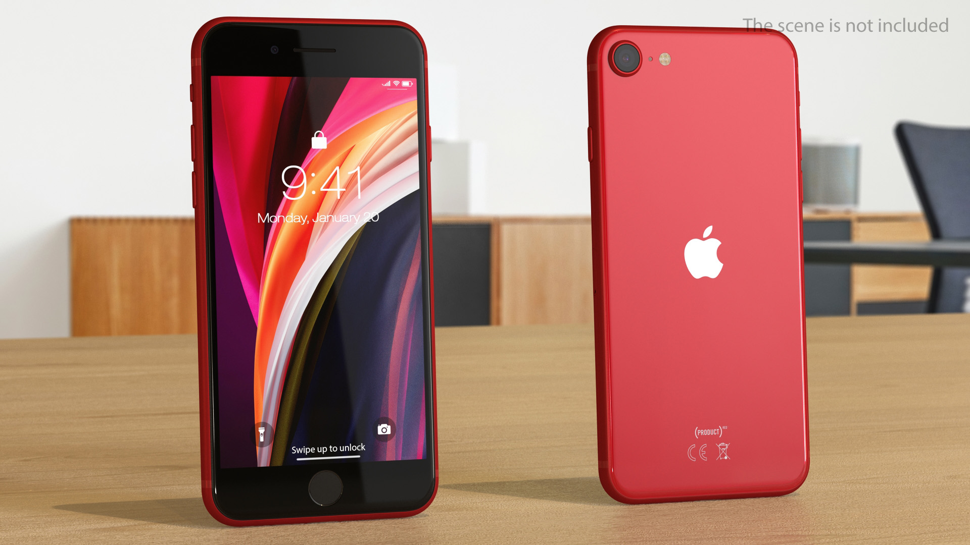 3D iPhone SE 2020 Red model