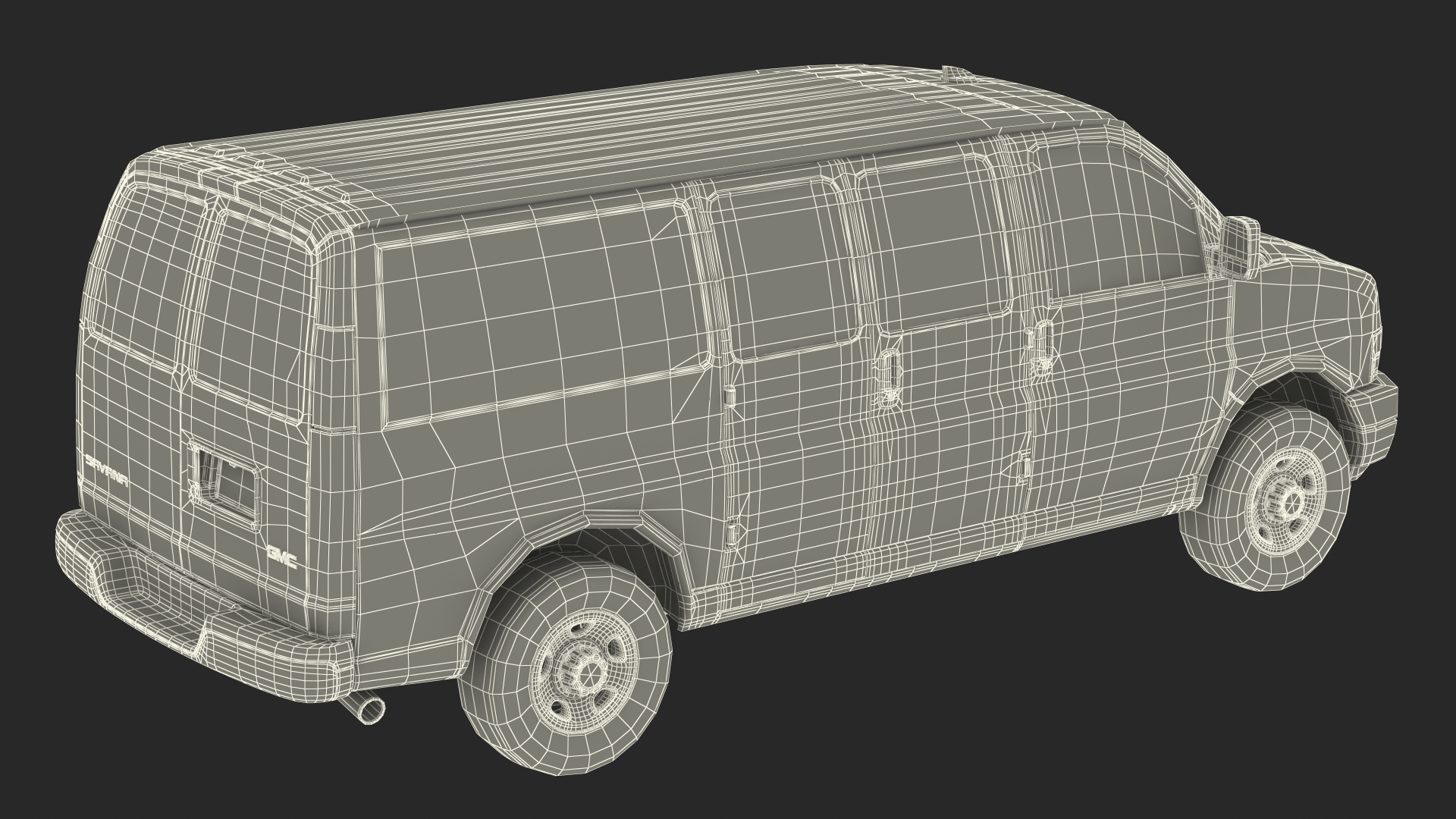 3D model GMC Savana Van White