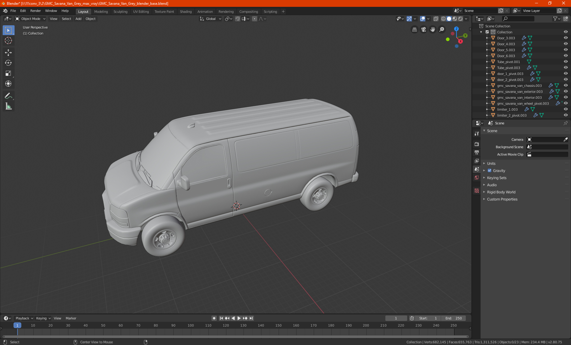 3D model GMC Savana Van White