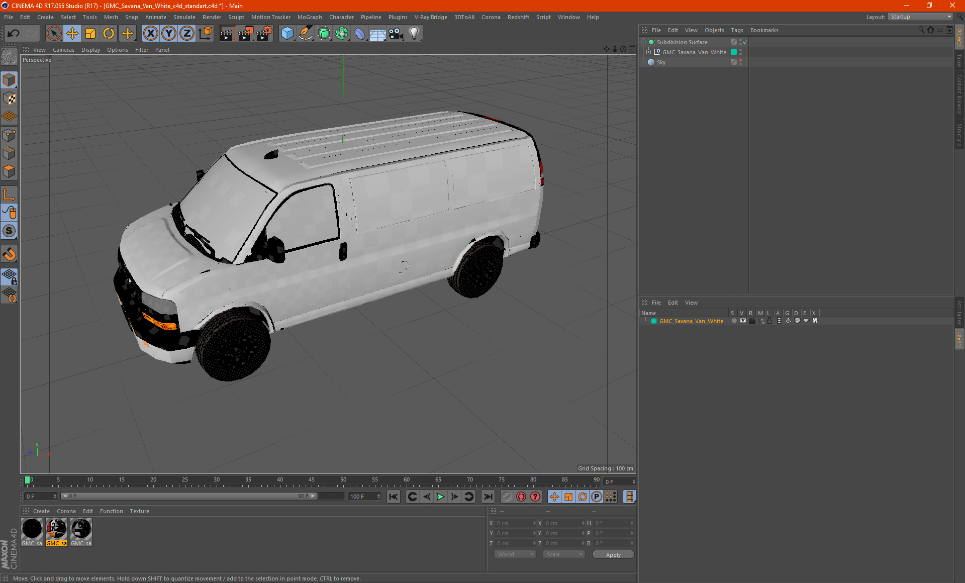 3D model GMC Savana Van White