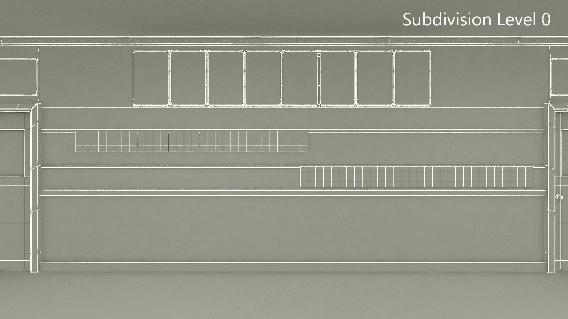 3D School Straight Hallway model