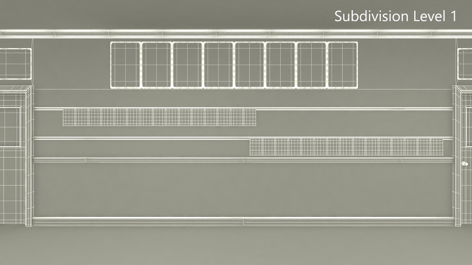 3D School Straight Hallway model